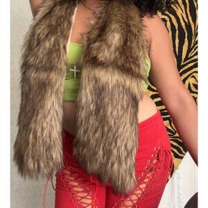 Y2K Faux Fur Vest Top